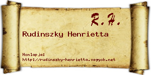 Rudinszky Henrietta névjegykártya