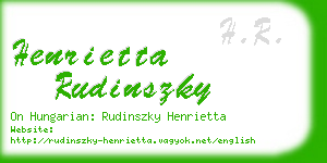 henrietta rudinszky business card